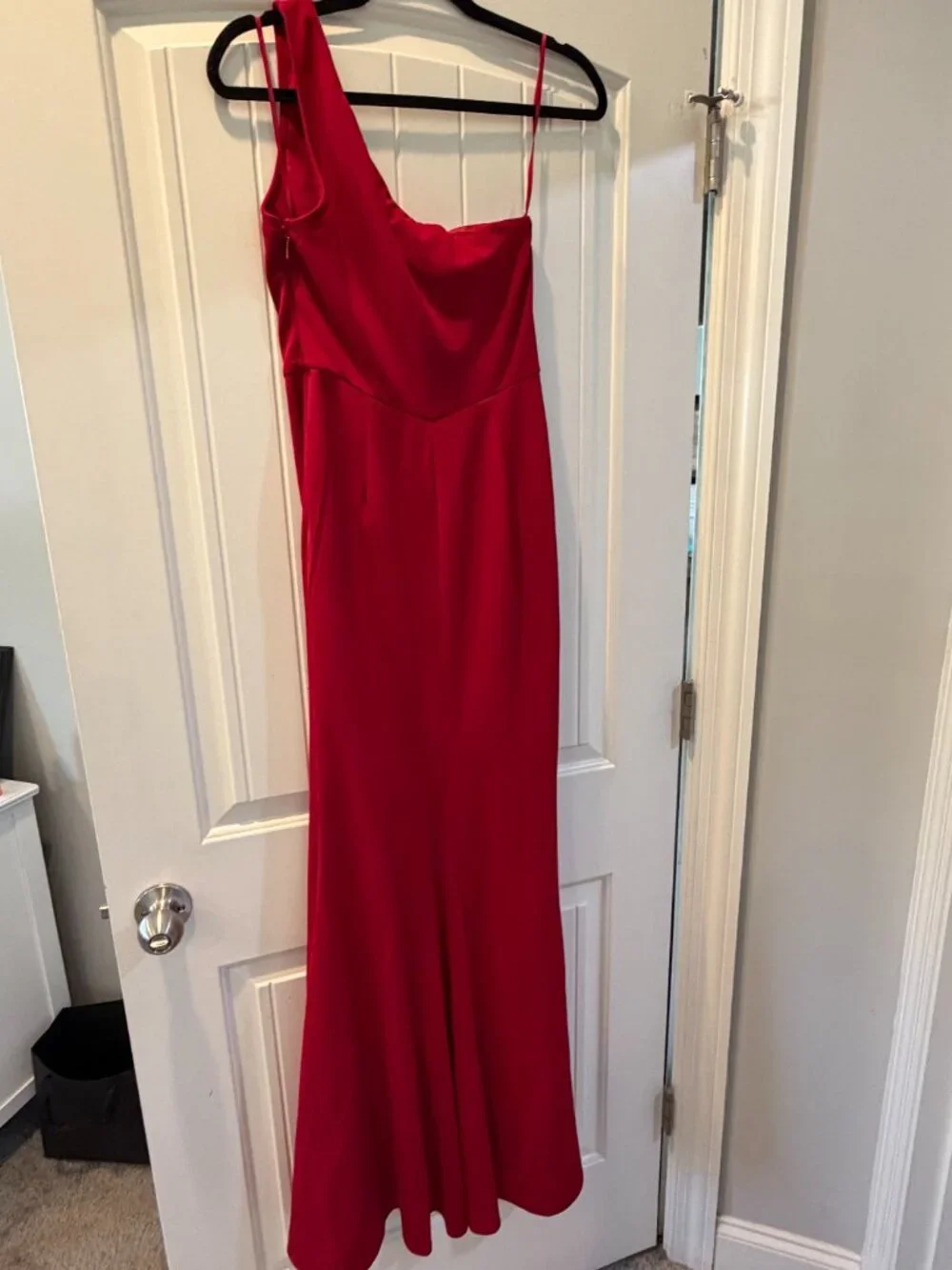 Lulus Brittany Wine Red One-shoulder Maxi Dress - Size Small